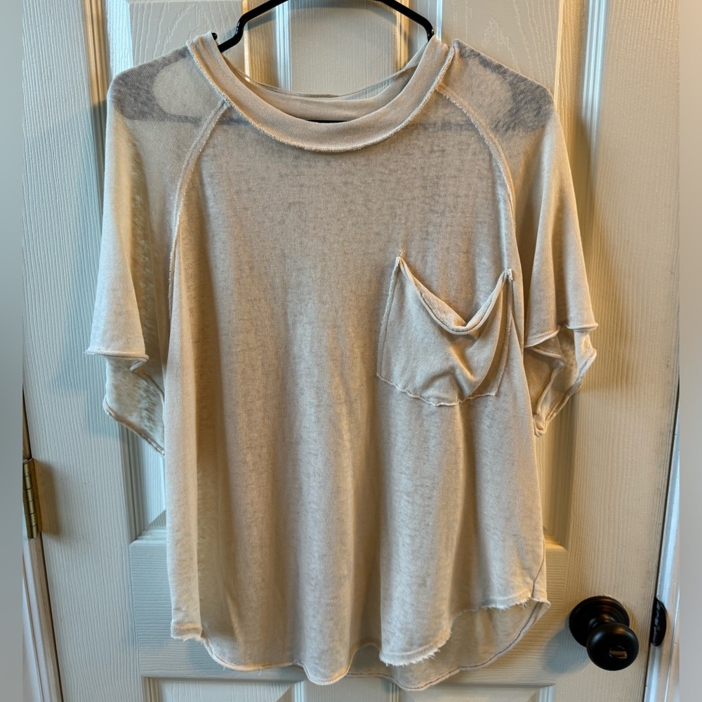 Free People We The Free linen tshirt - cream - XS